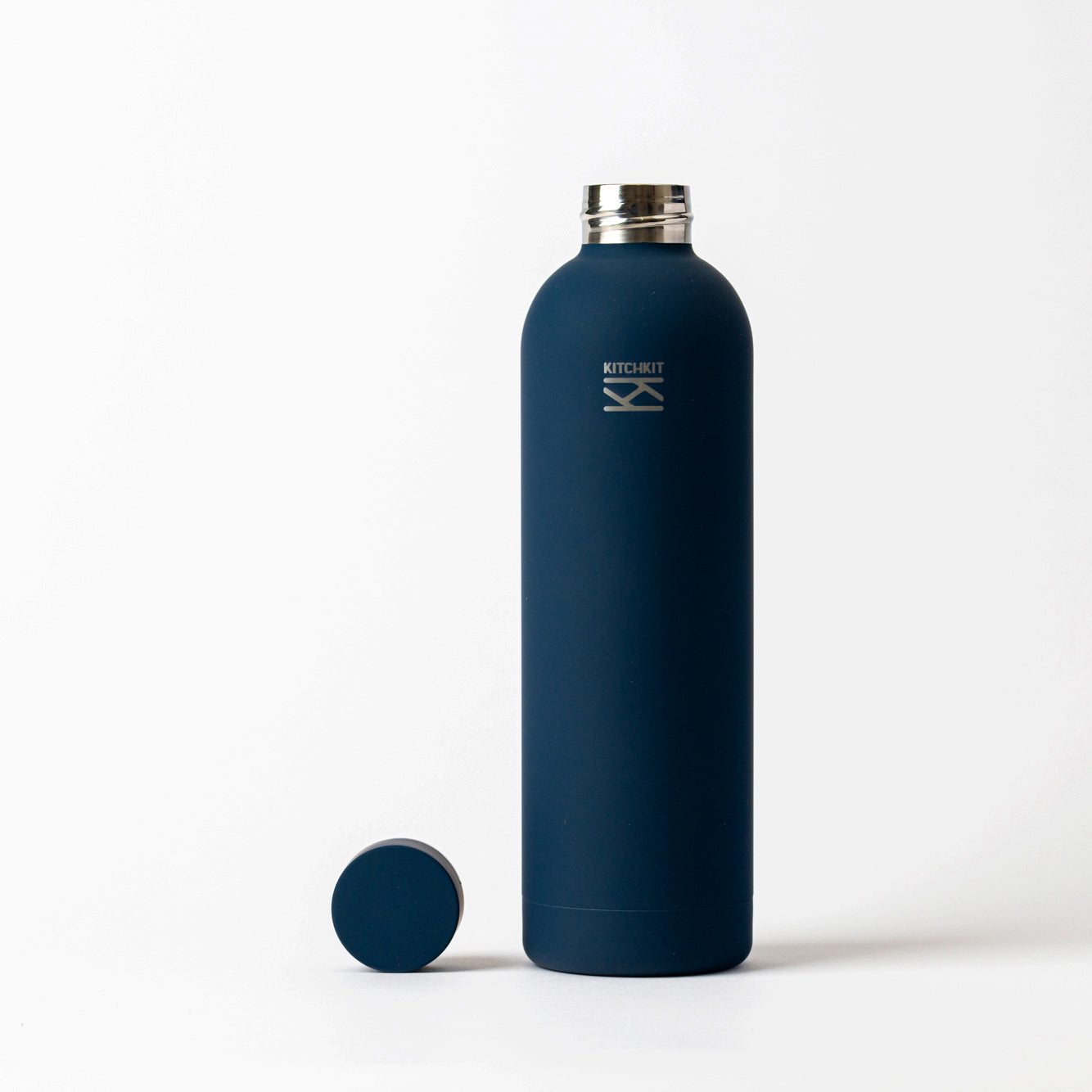 Navy Blue Steel Water Bottle