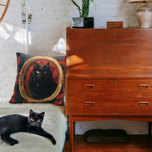 Black Cat Cushion Cover