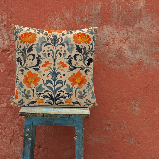 Orange Tapestry Cushion Cover