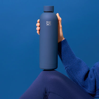 Navy Blue Steel Water Bottle