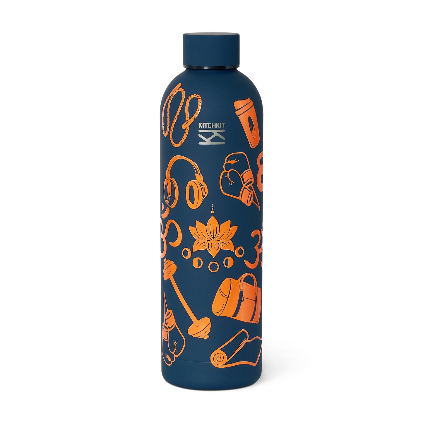 Navy Blue Steel Water Bottle