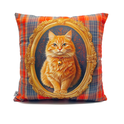 Orange Cat Cushion Cover