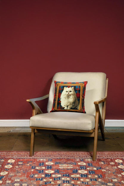 White Cat Cushion Cover